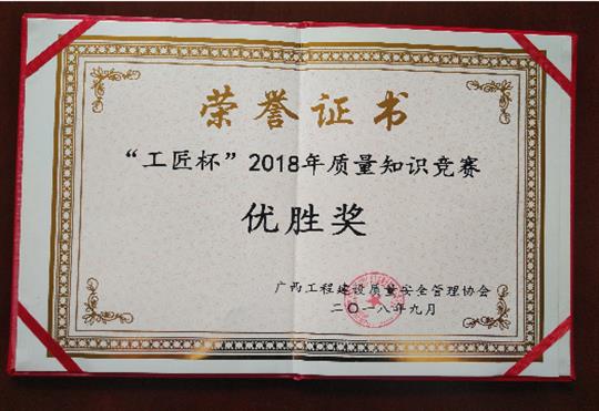 万搏集团有限公司
喜获全区“工匠杯”2018年质量知识竞赛佳绩